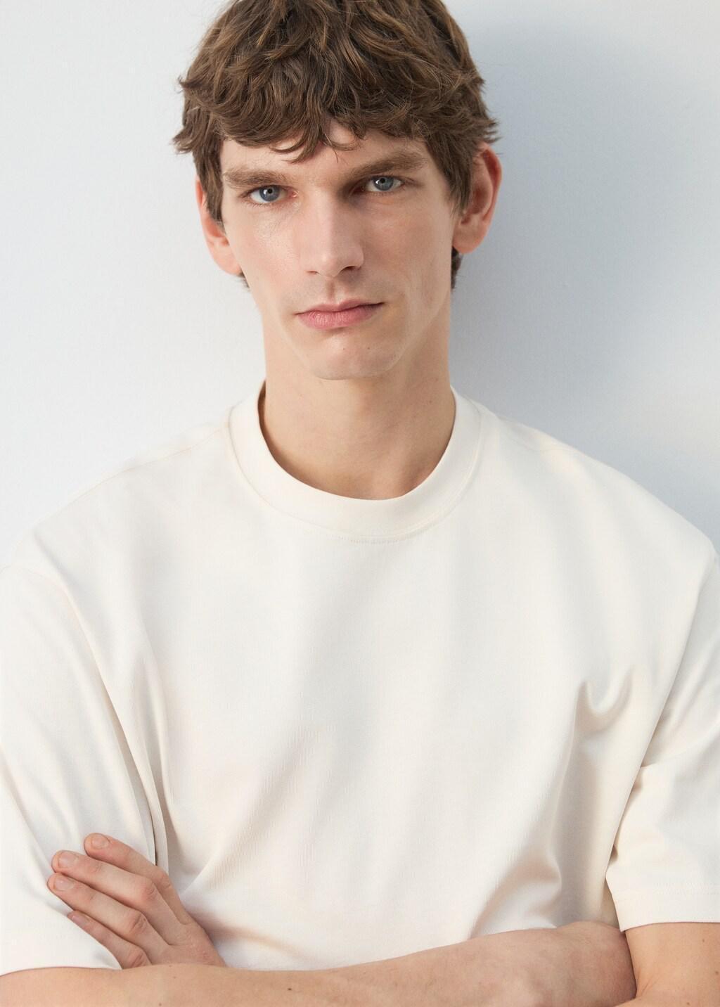 Beige Heavy Weight Relaxed Fit T-Shirt, Light Beige, large image number 4