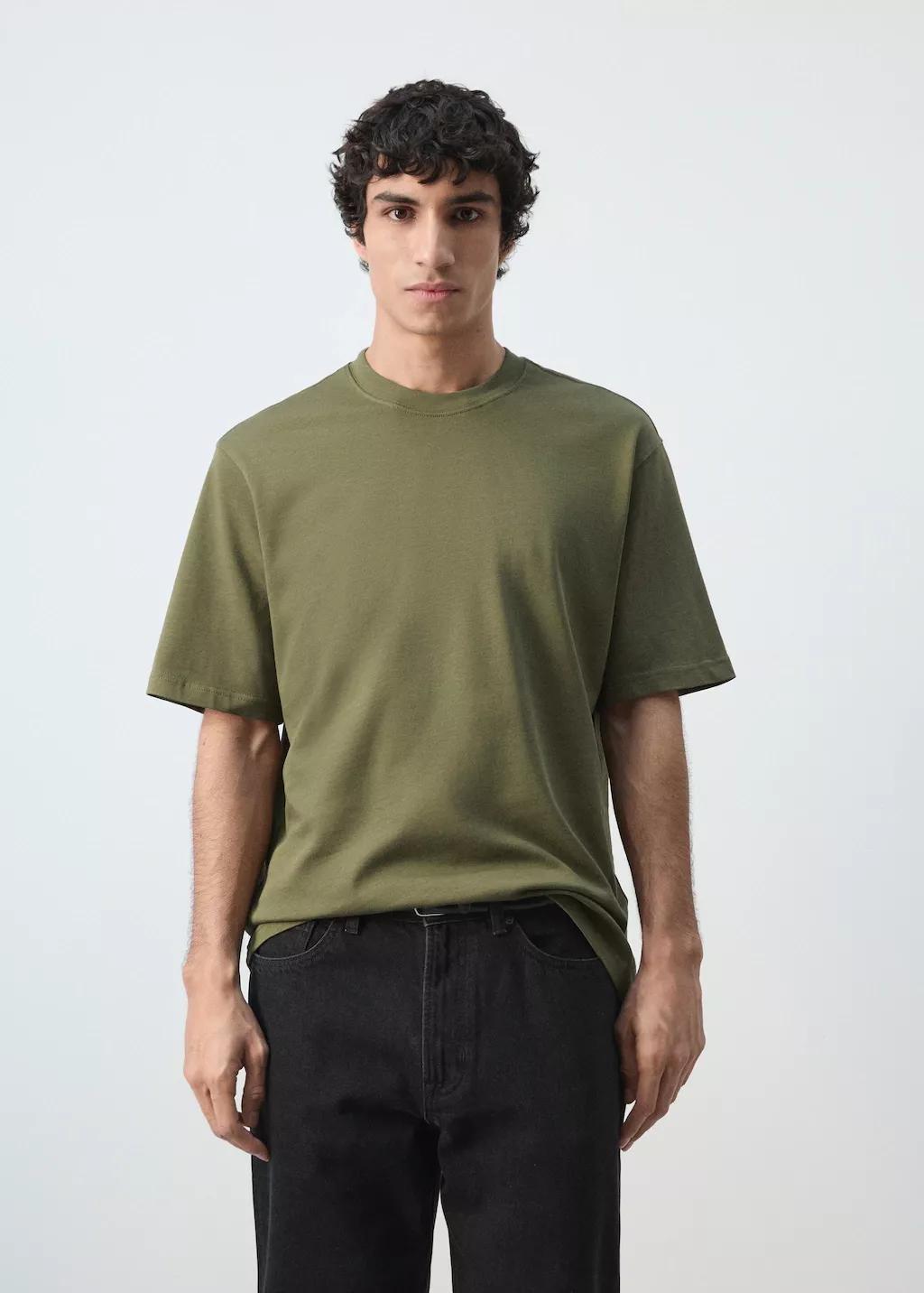 Green Heavy Weight Relaxed Fit T-Shirt, Dark Green, large image number 3