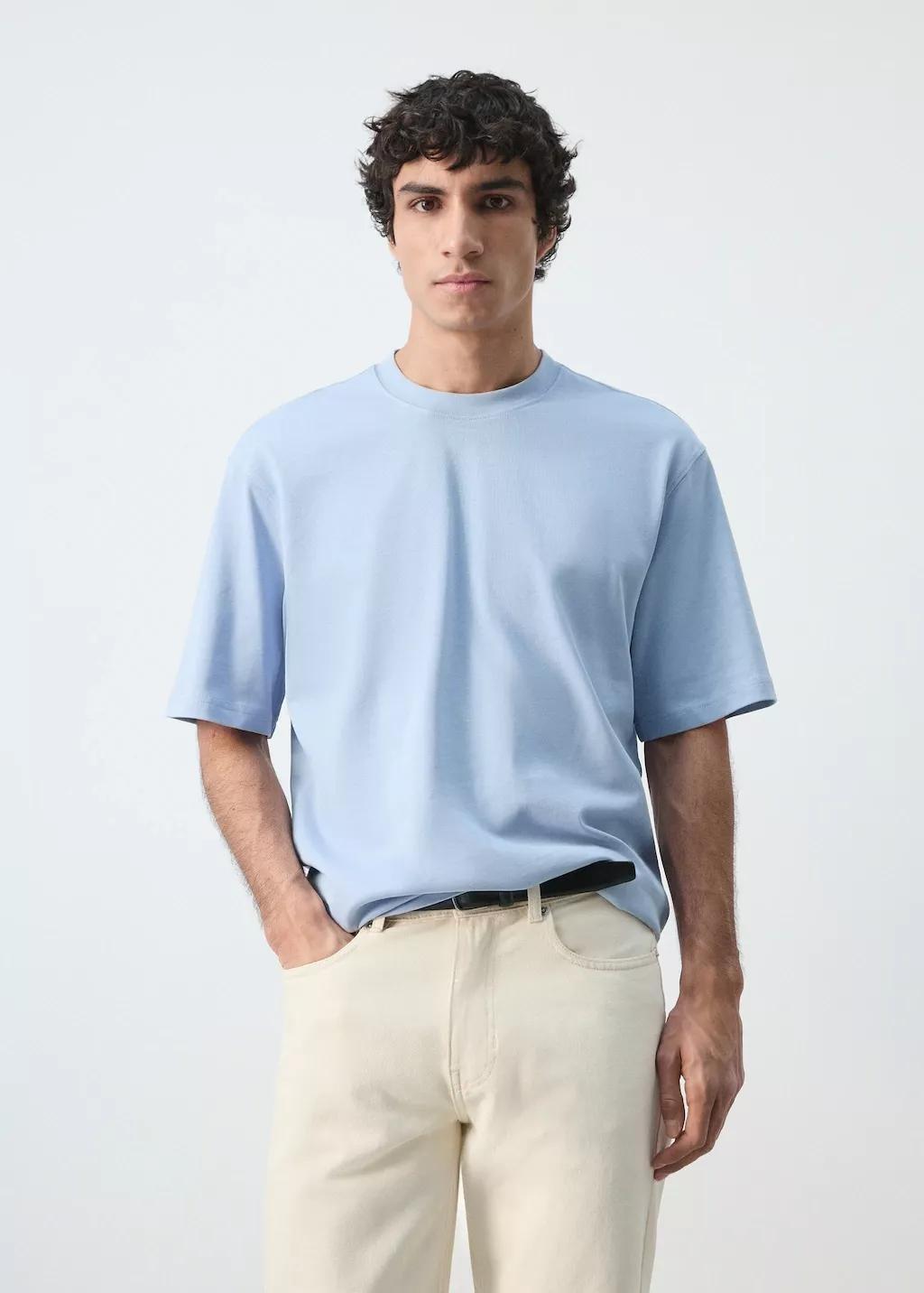 Blue Heavy Weight Relaxed Fit T-Shirt, 0201_50, large image number 3