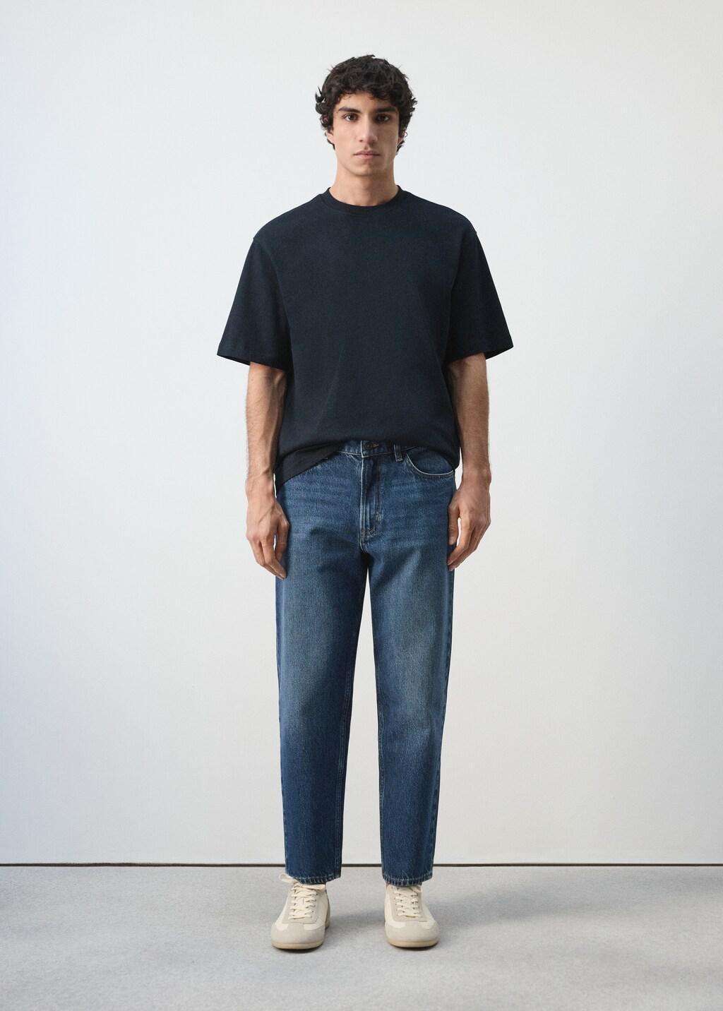 Navy Heavy Weight Relaxed Fit T-Shirt, Navy, large image number 0