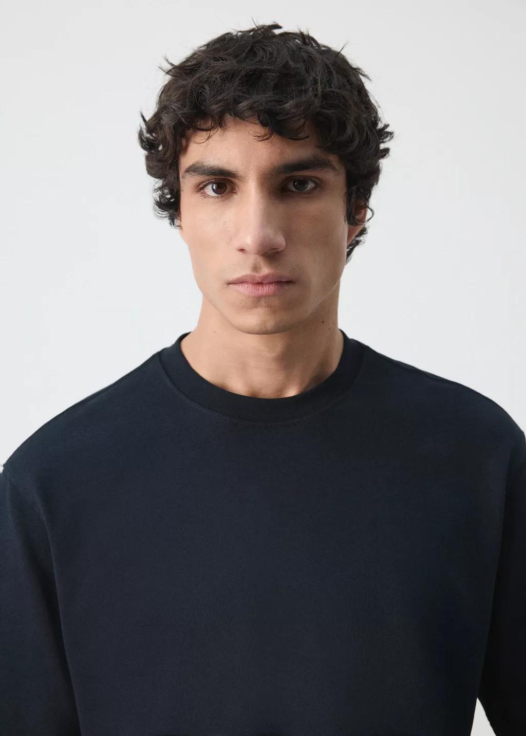 Navy Heavy Weight Relaxed Fit T-Shirt, Navy, large image number 4