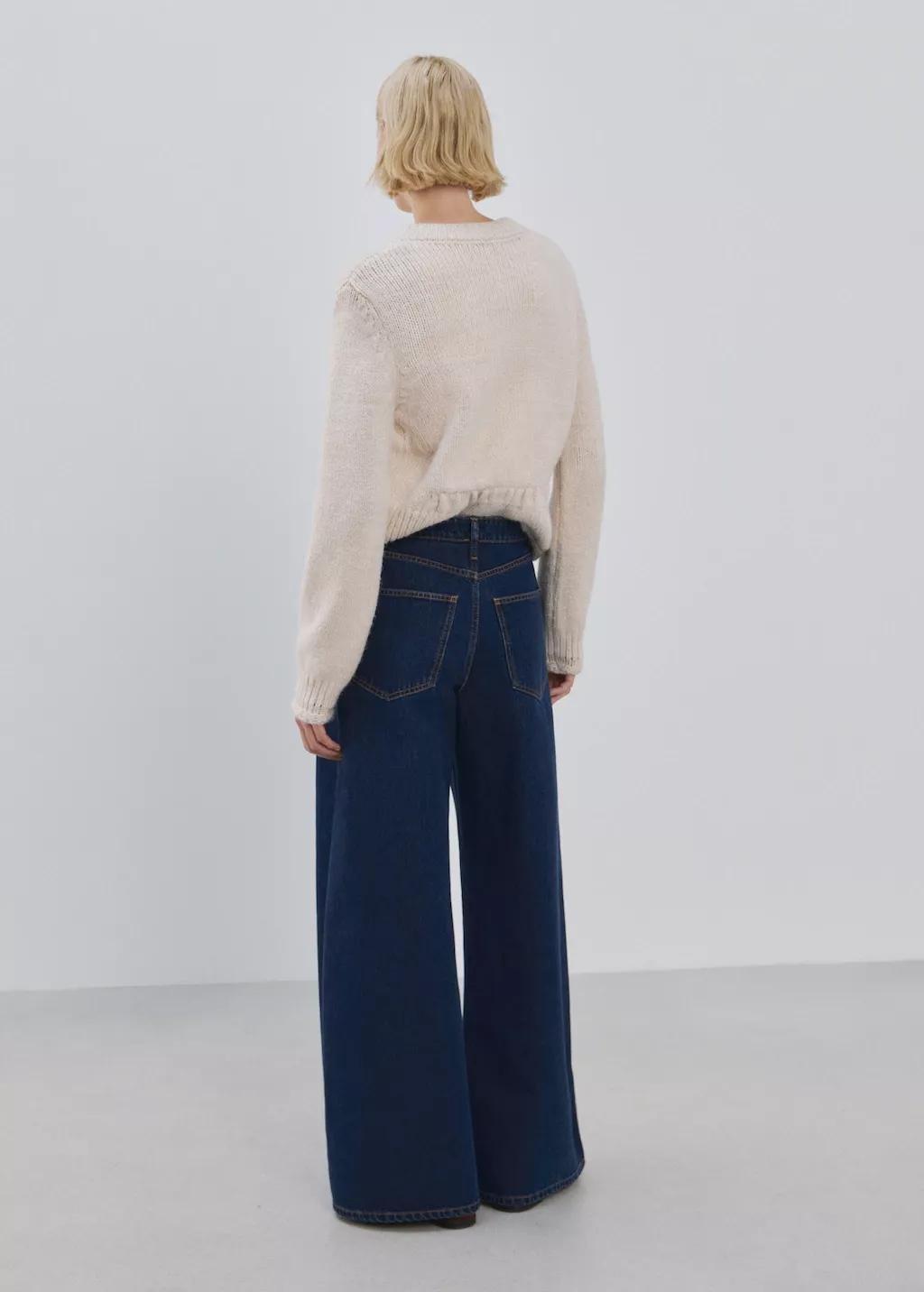 Blue Wide Leg Mid-Rise Jeans, 0201_TS, large image number 2