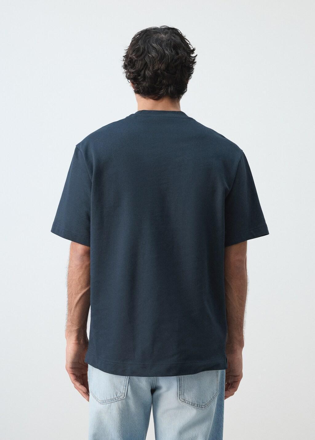 Navy Heavyweight Graphic Embroidered T-Shirt, Navy, large image number 2