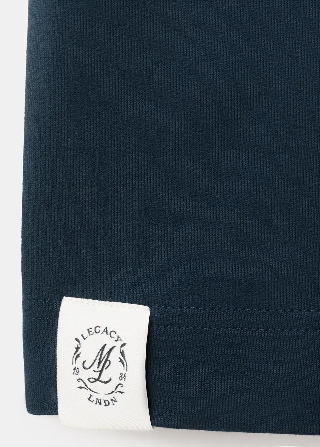 Navy Heavyweight Graphic Embroidered T-Shirt, Navy, large image number 5