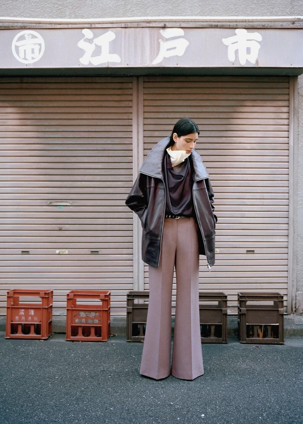 Red Oversized Funnel Neck Fur Coat, Dark Red, medium