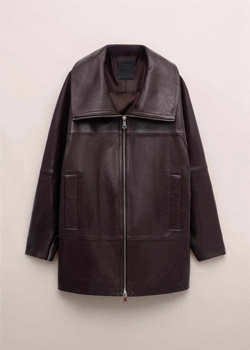 Red Oversized Funnel Neck Fur Coat, Dark Red, large image number 6