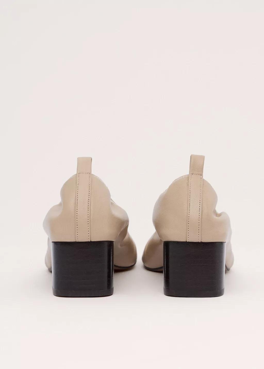 Beige Block Heel Ballerina Shoe, Light Beige, large image number 2