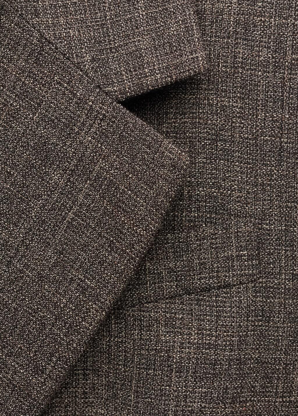 DARK BROWN Herringbone double-breasted suit blazer, Dark Brown, large image number 4