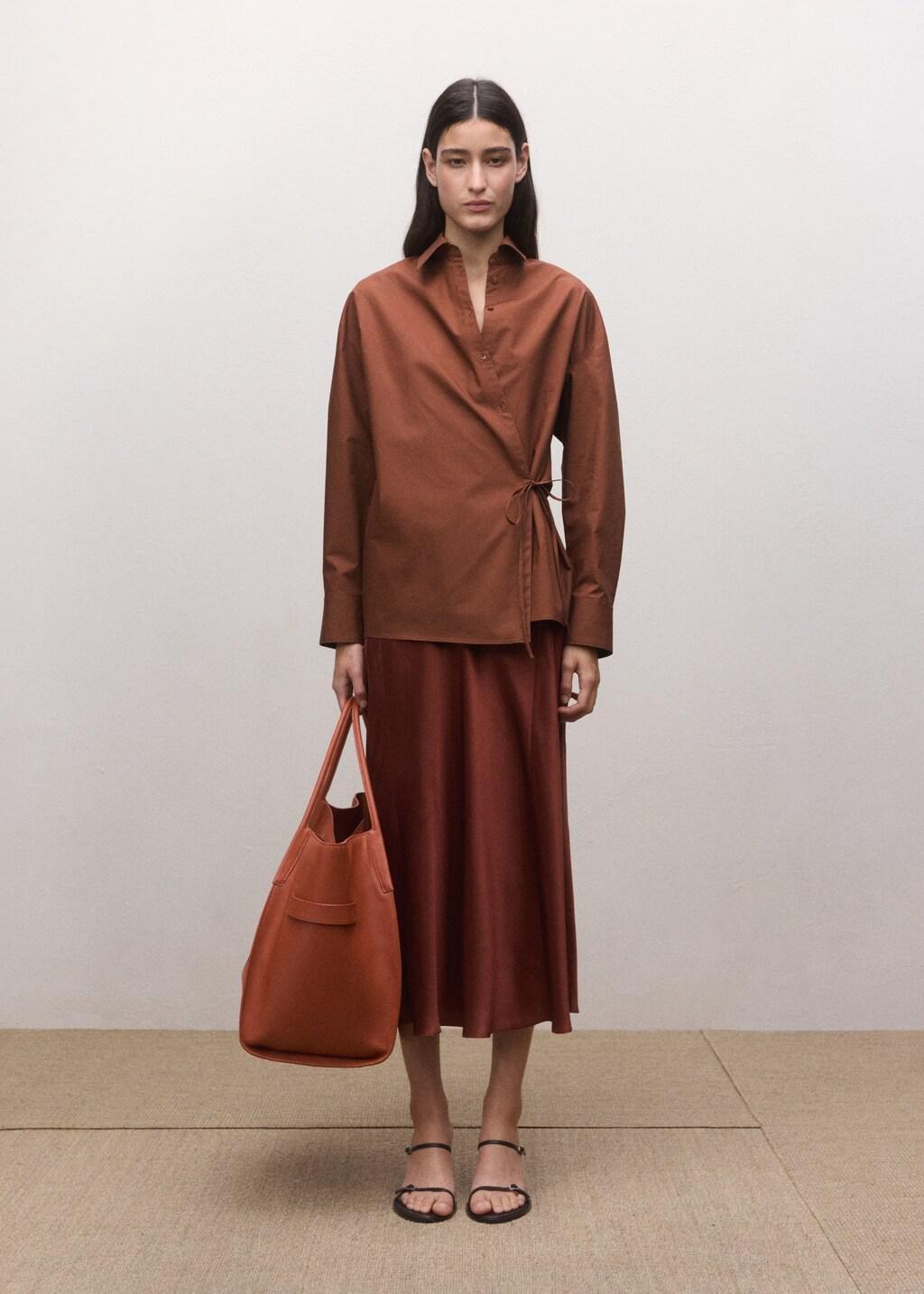 Orange Cotton Cross Shirt, Rust - Copper, large image number 0