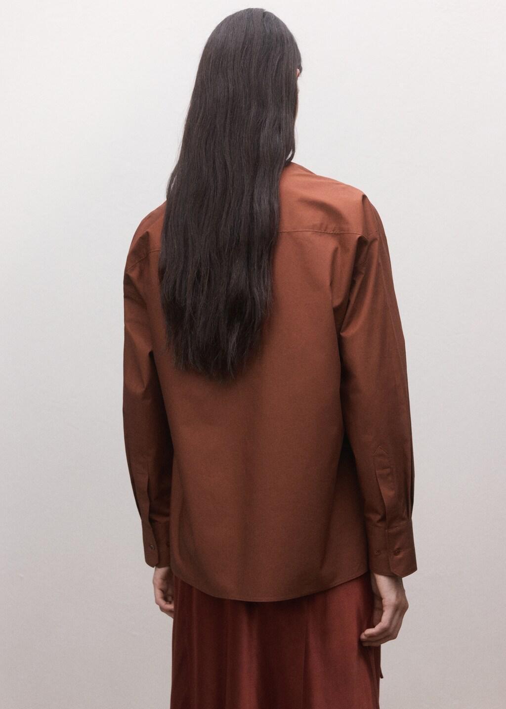 Orange Cotton Cross Shirt, Rust - Copper, medium