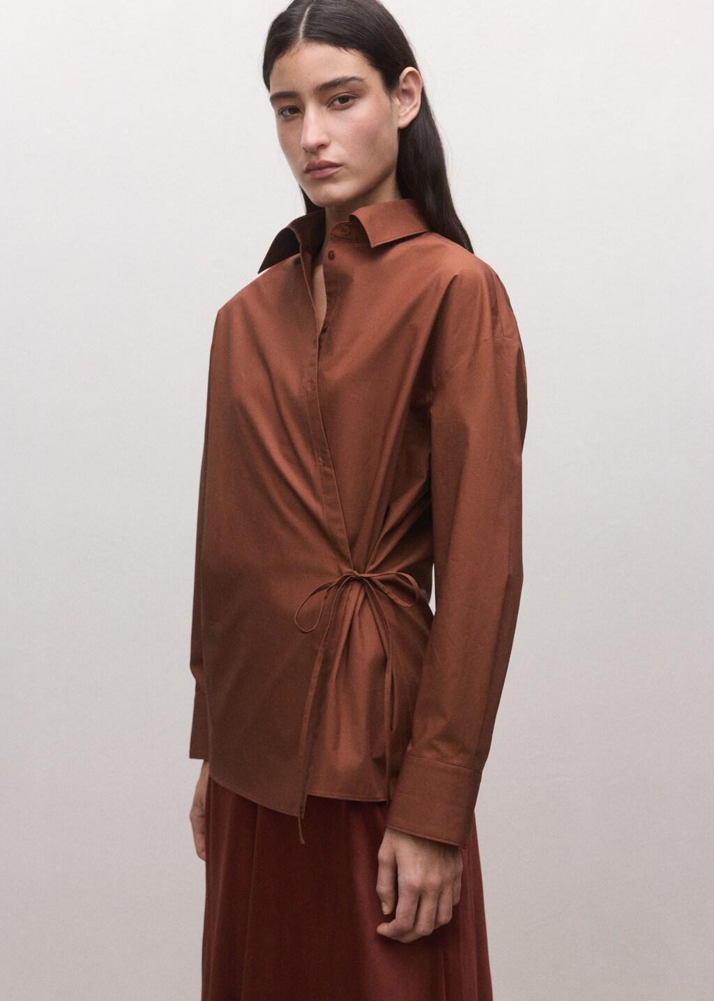 Orange Cotton Cross Shirt, Rust - Copper, large image number 3