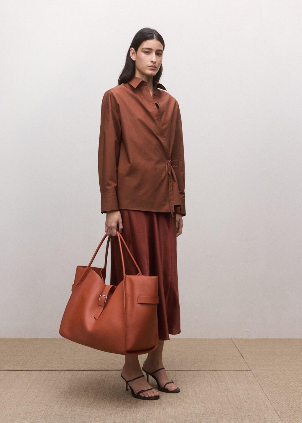 Orange Cotton Cross Shirt, Rust - Copper, large image number 6