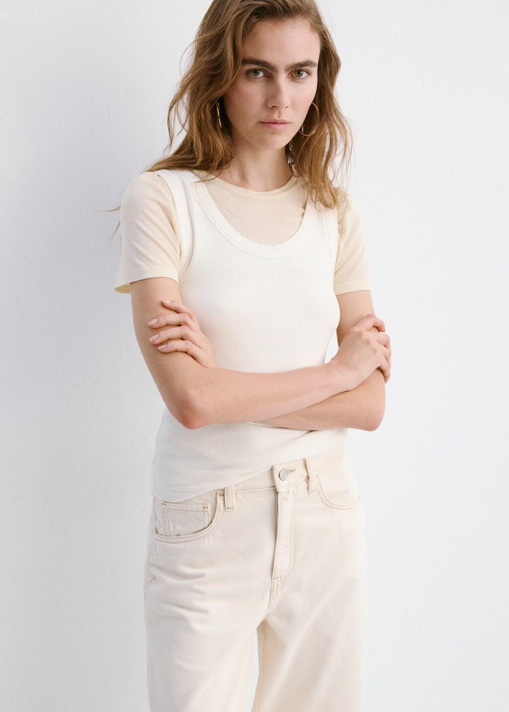 White High-Waisted Barrel Jeans, Natural White, large image number 3