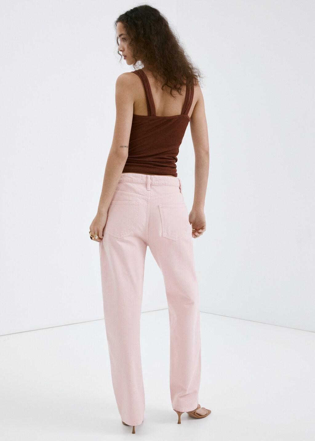 Pink High-Waisted Barrel Jeans, Pink, medium