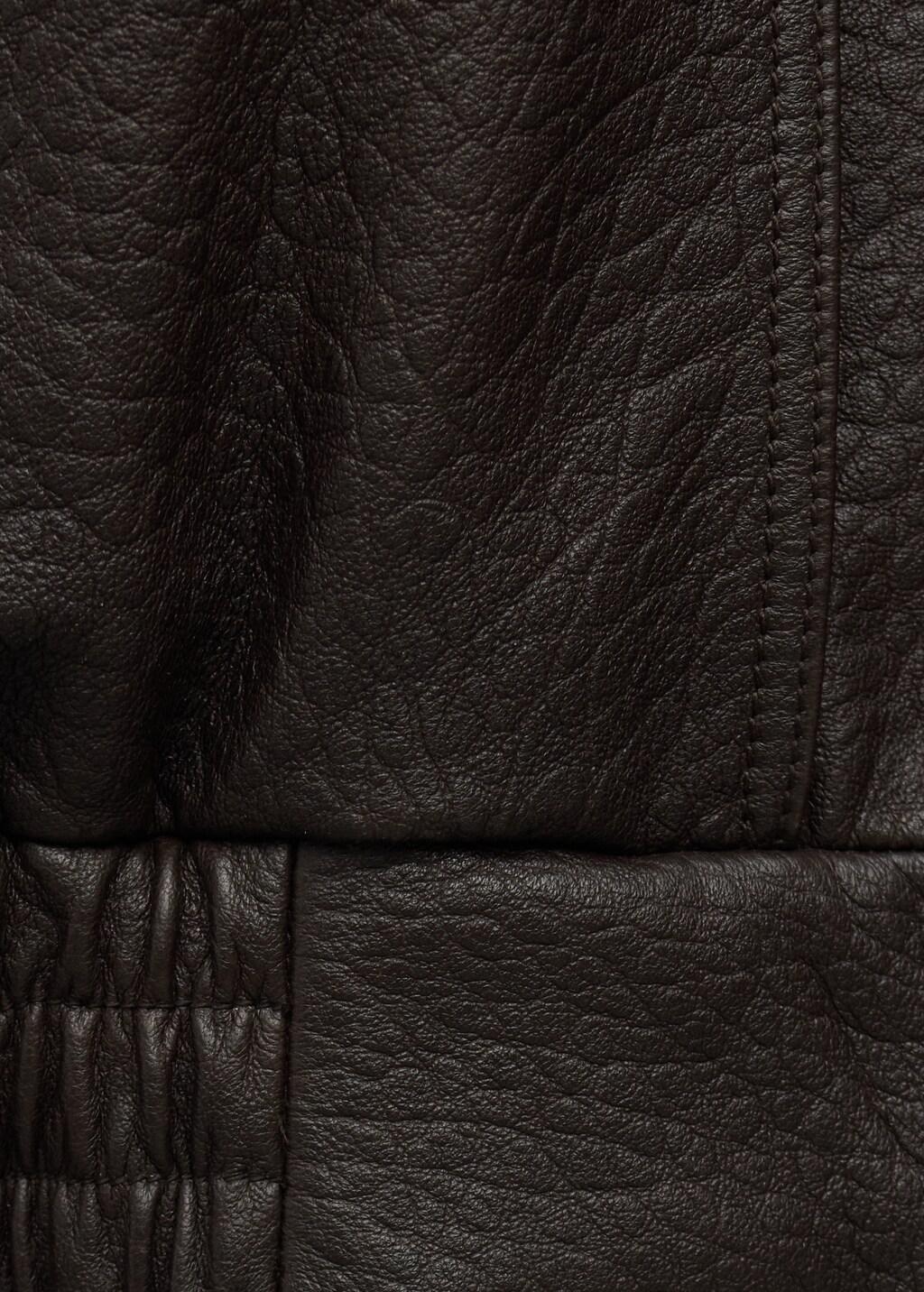 BROWN 100% leather oversized jacket, Brown, large image number 5