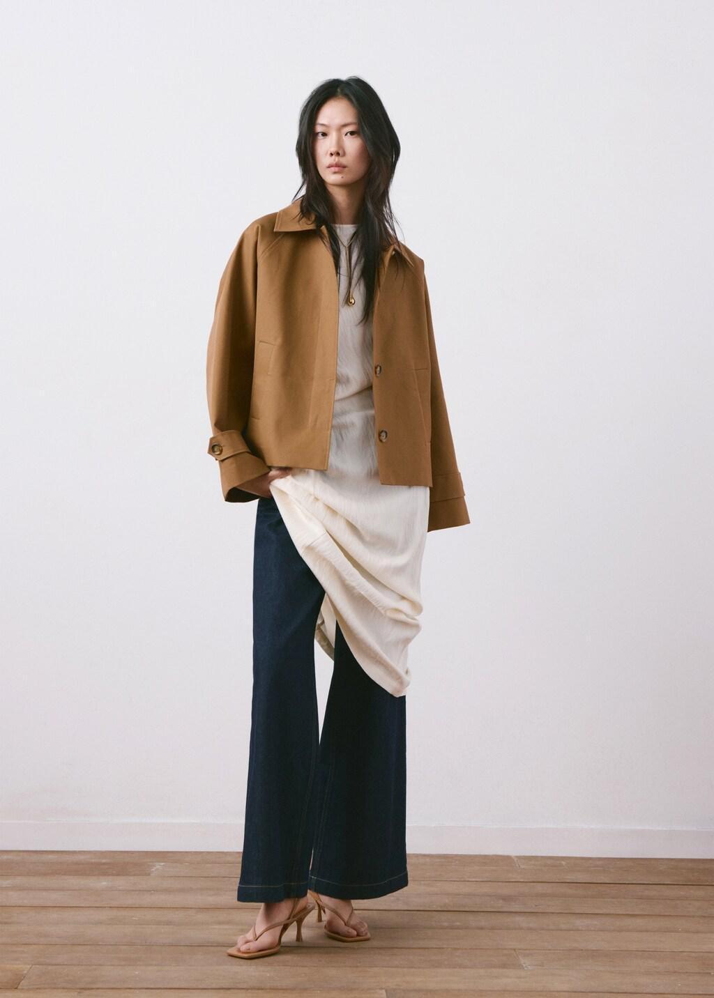 Brown Oversized Short Trench, Medium Brown, large image number 0