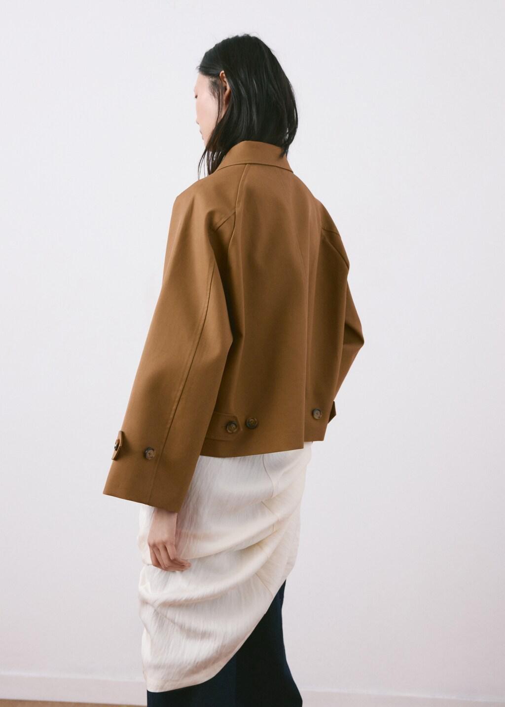 Brown Oversized Short Trench, Medium Brown, large image number 2