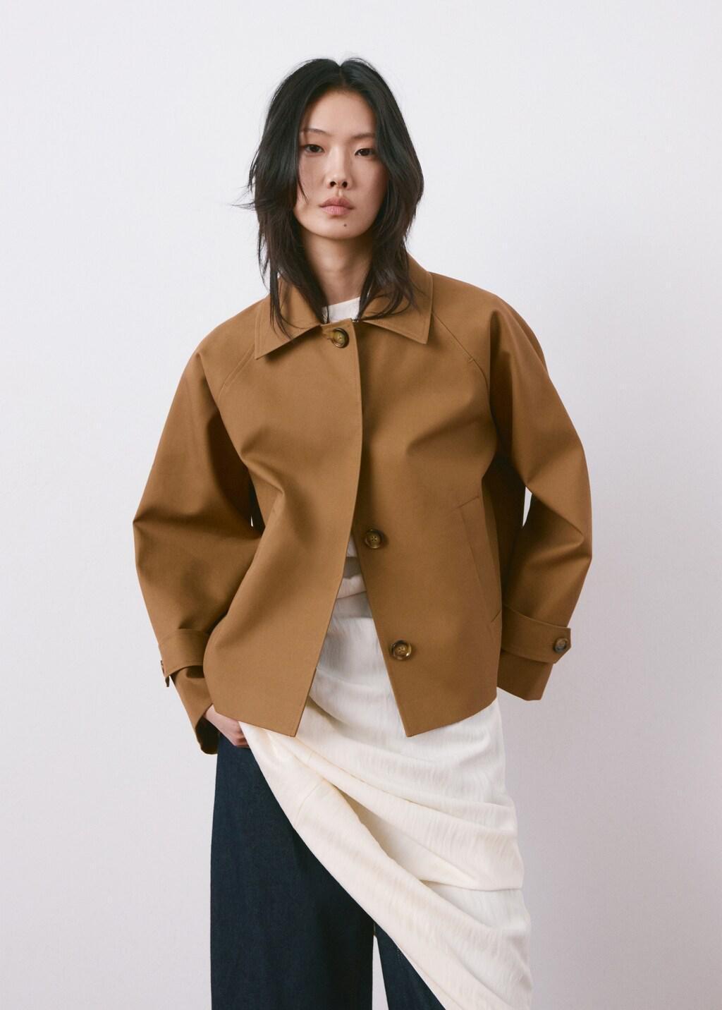 Brown Oversized Short Trench, Medium Brown, large image number 3