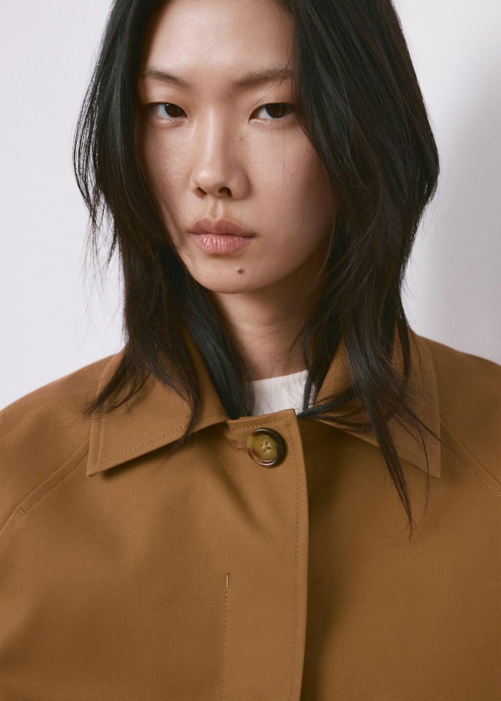 Brown Oversized Short Trench, Medium Brown, large image number 4