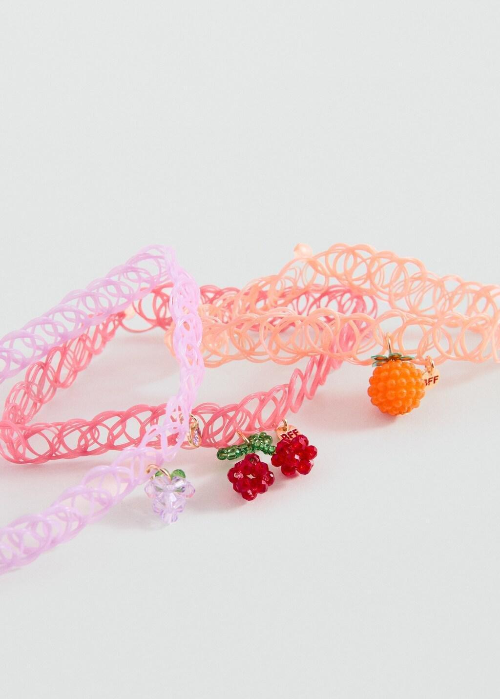 Purple Lt Pastel Pack Of 3 Chokers, Kids Girl, Light-Pastel Purple, medium