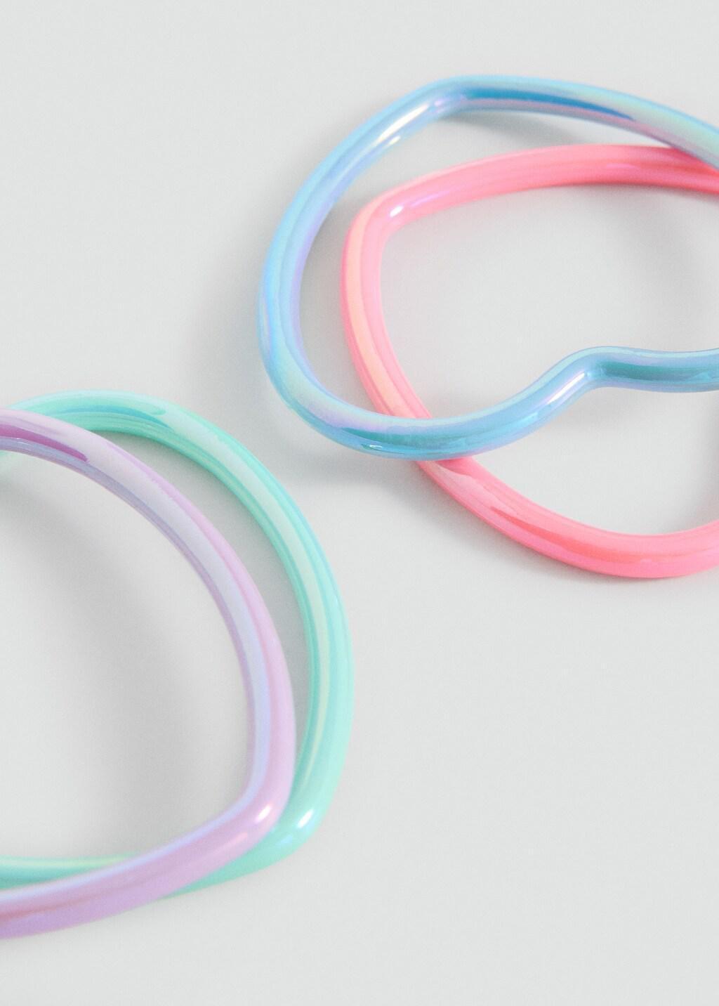Pink Pack Of 4 Heart Bracelets, Kids Girl, Pink, medium