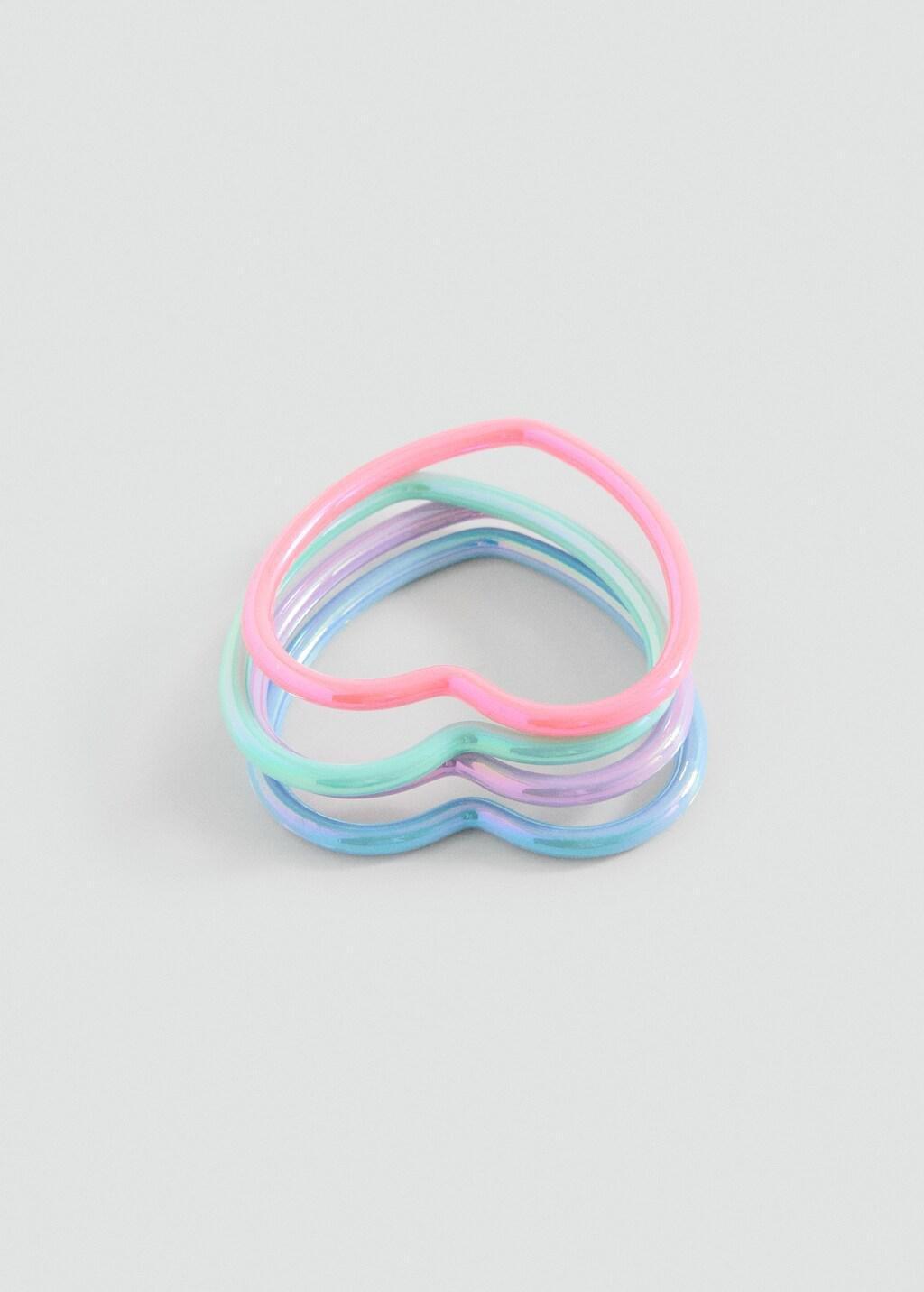 Pink Pack Of 4 Heart Bracelets, Kids Girl, Pink, large image number 3