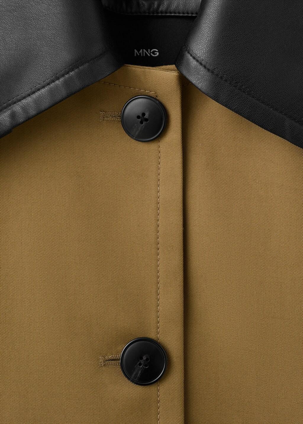 Brown Faux Leather Effect Trench Coat, Medium Brown, large image number 1