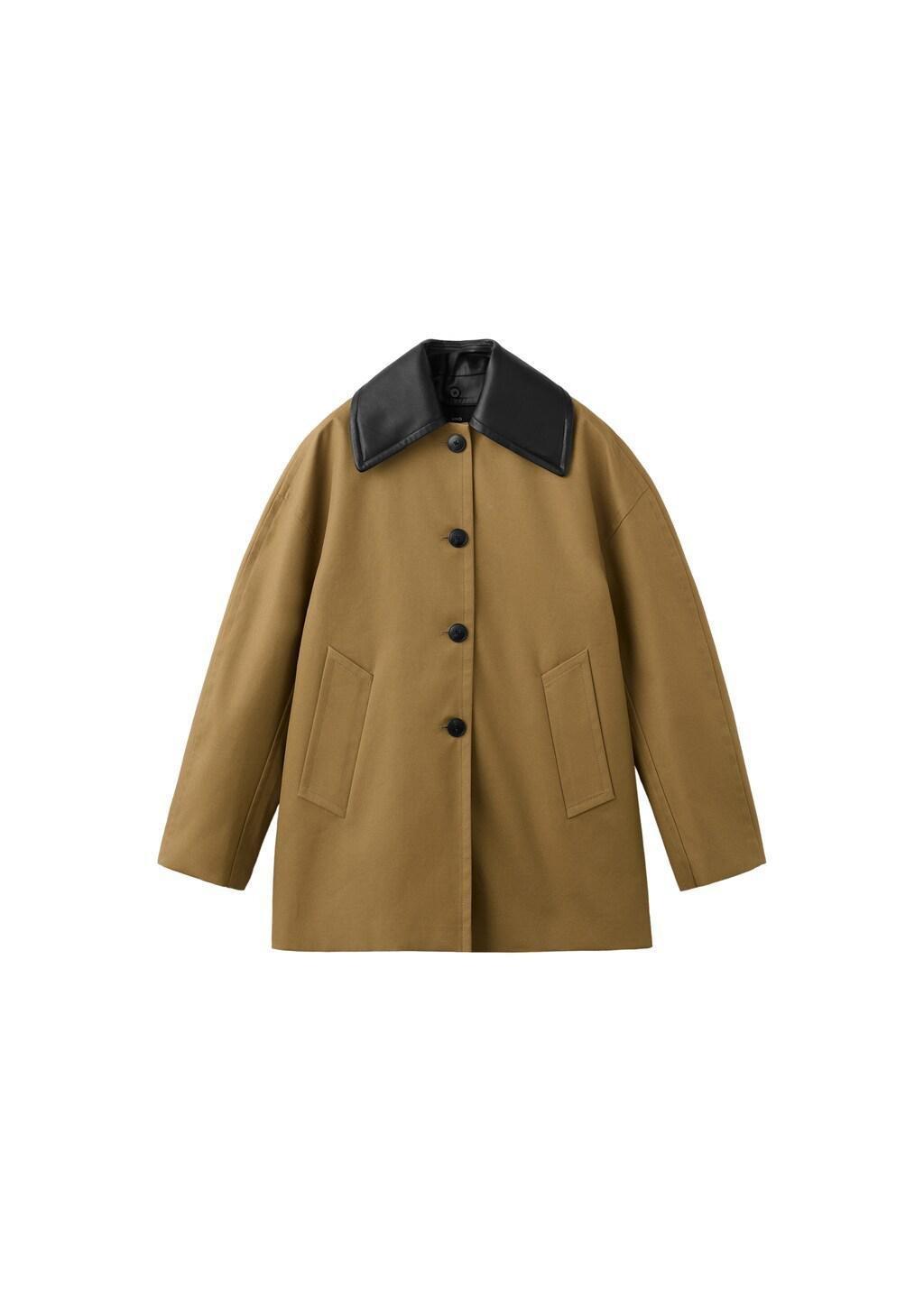 MEDIUM BROWN Faux leather effect trench coat, Medium Brown, large image number 6