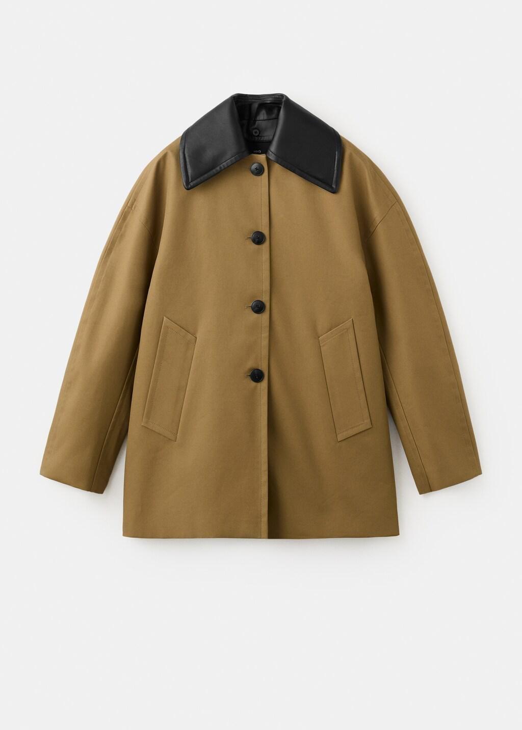 MEDIUM BROWN Faux leather effect trench coat, Medium Brown, large image number 7