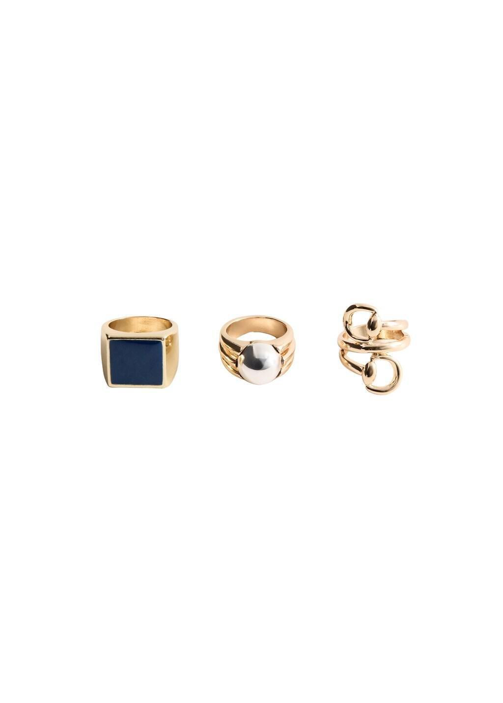 Gold Combined Ring 3 Set, Gold, large image number 3