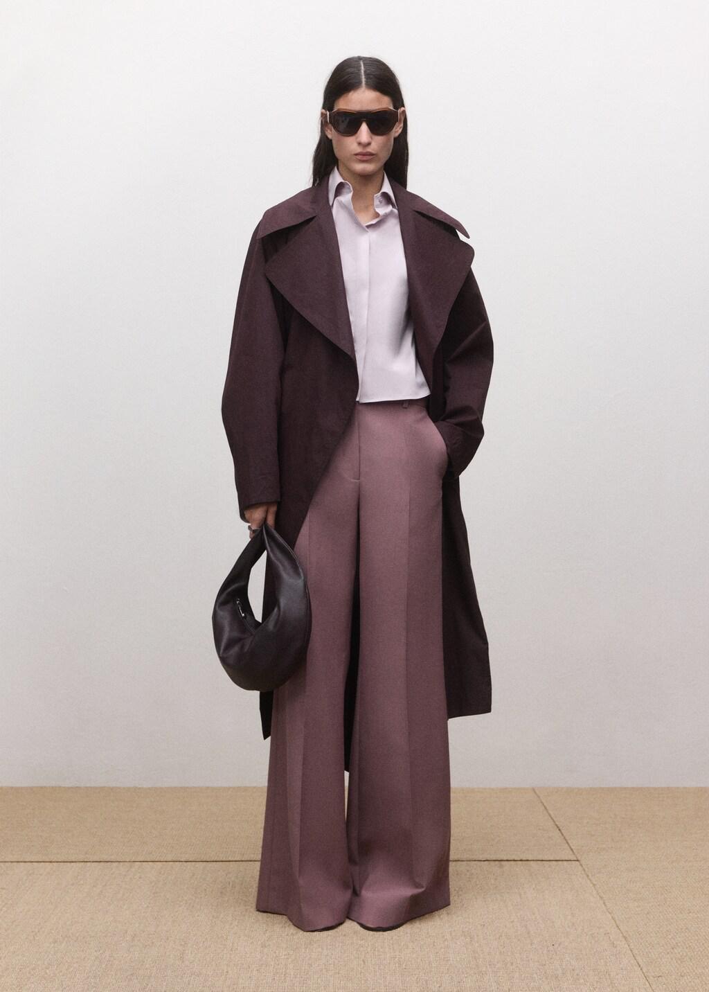 Purple Fitted Cotton Shirt, Light-Pastel Purple, large image number 0