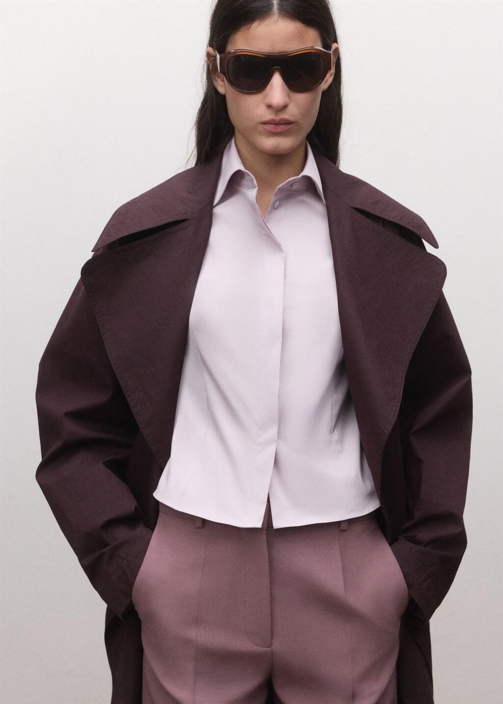 Purple Fitted Cotton Shirt, Light-Pastel Purple, large image number 3