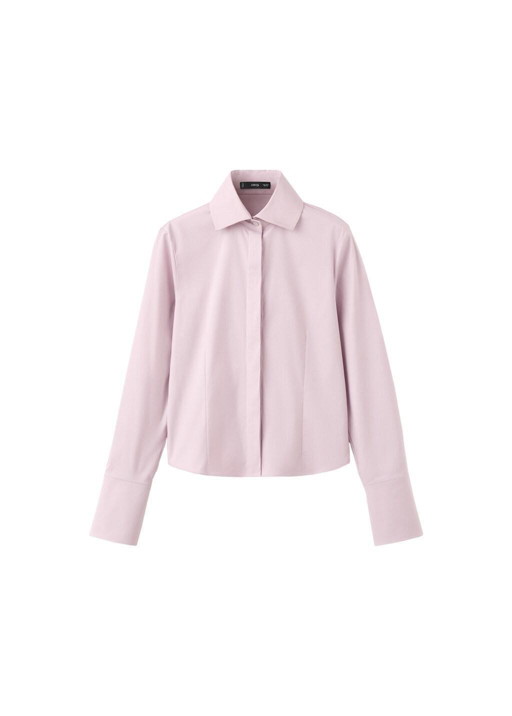 Purple Fitted Cotton Shirt, Light-Pastel Purple, large image number 6