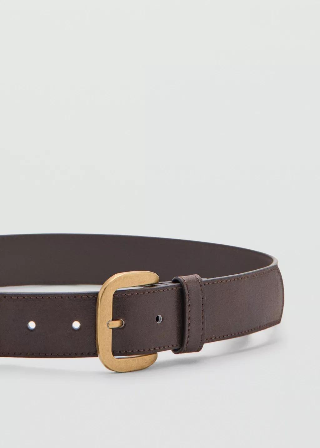 DARK BROWN Square buckle belt, 0201_32, large image number 0