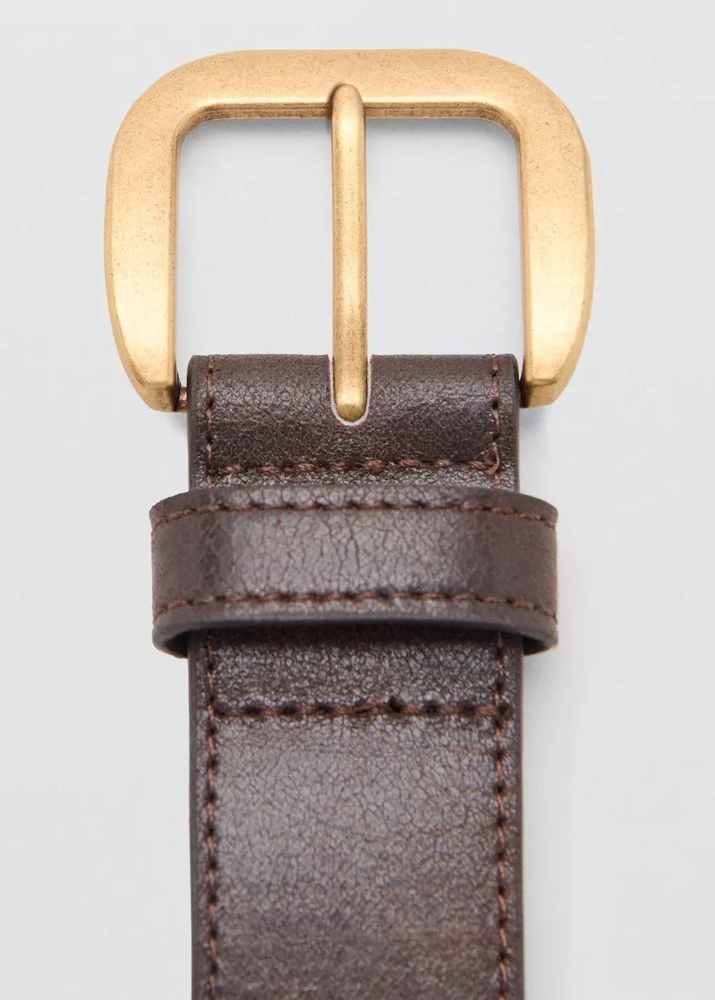 DARK BROWN Square buckle belt, 0201_32, large image number 1
