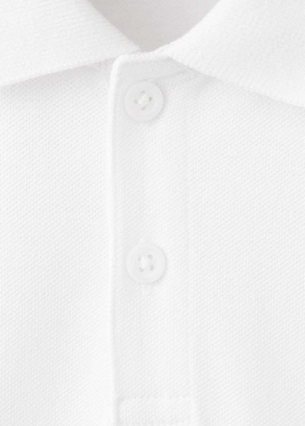 White Cotton Polo Shirt, Kids Boys, White, medium