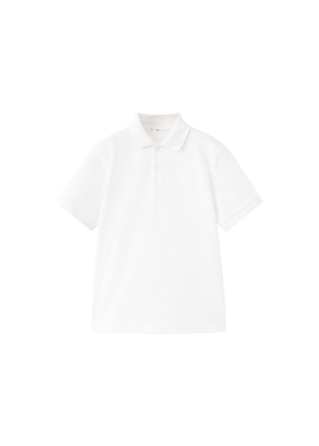 White Cotton Polo Shirt, Kids Boys, White, large image number 3