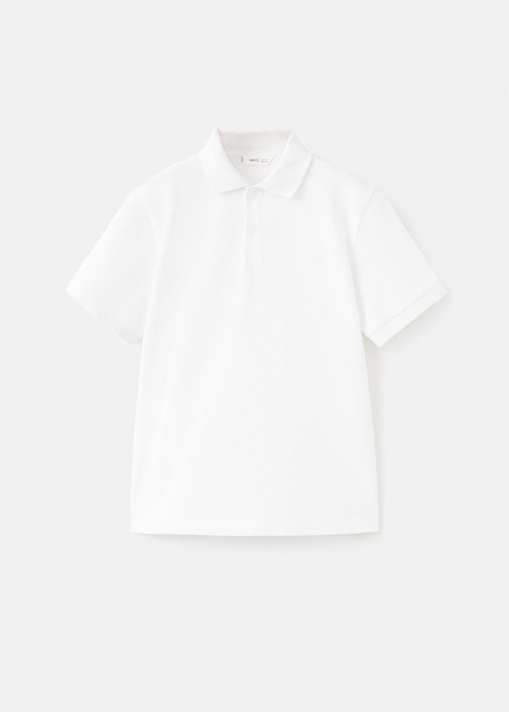 White Cotton Polo Shirt, Kids Boys, White, large image number 4