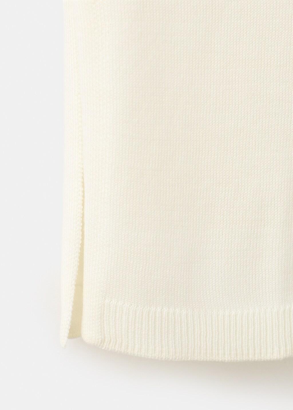 Beige Side Gathered Knitted Top, Light Beige, large image number 5