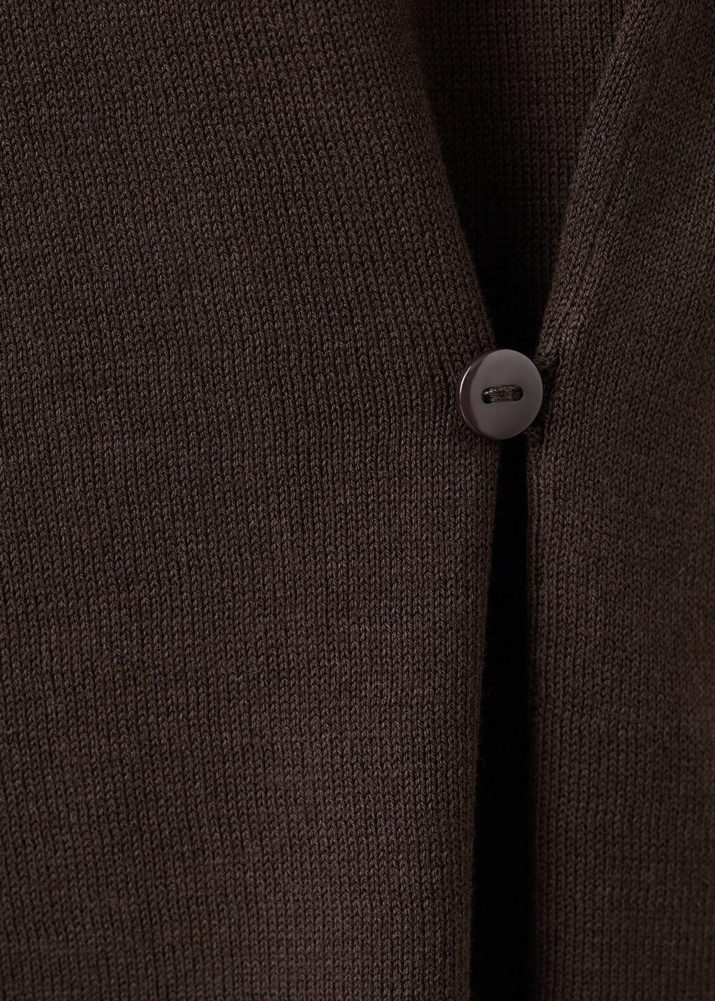 Brown Side Gathered Knitted Top, Dark Brown, medium