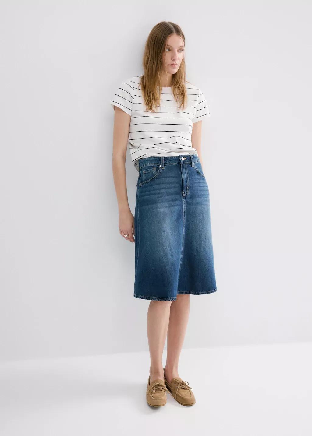 Cream Striped Cotton T-Shirt, 0201_02, large image number 0