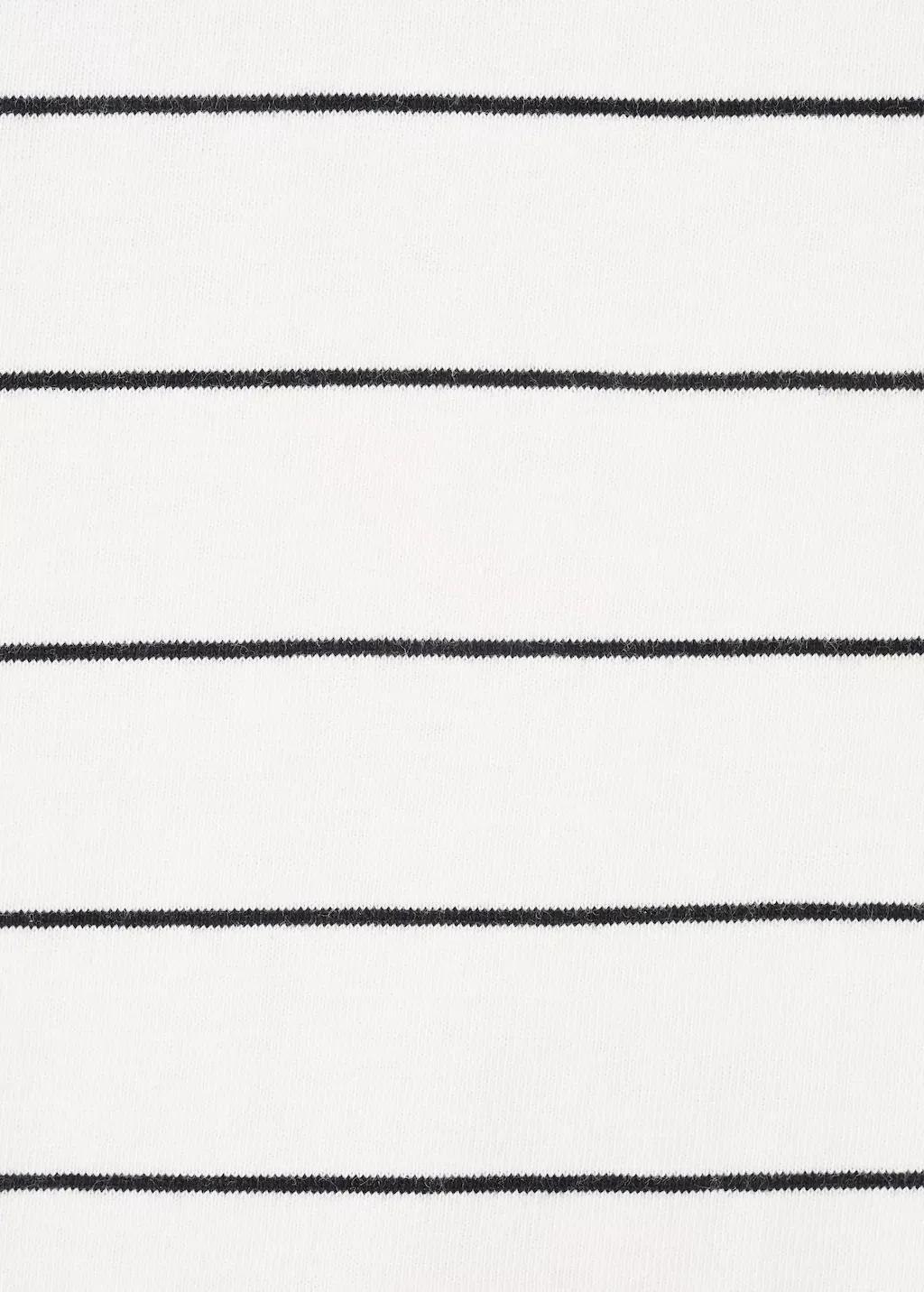 Cream Striped Cotton T-Shirt, 0201_02, large image number 5