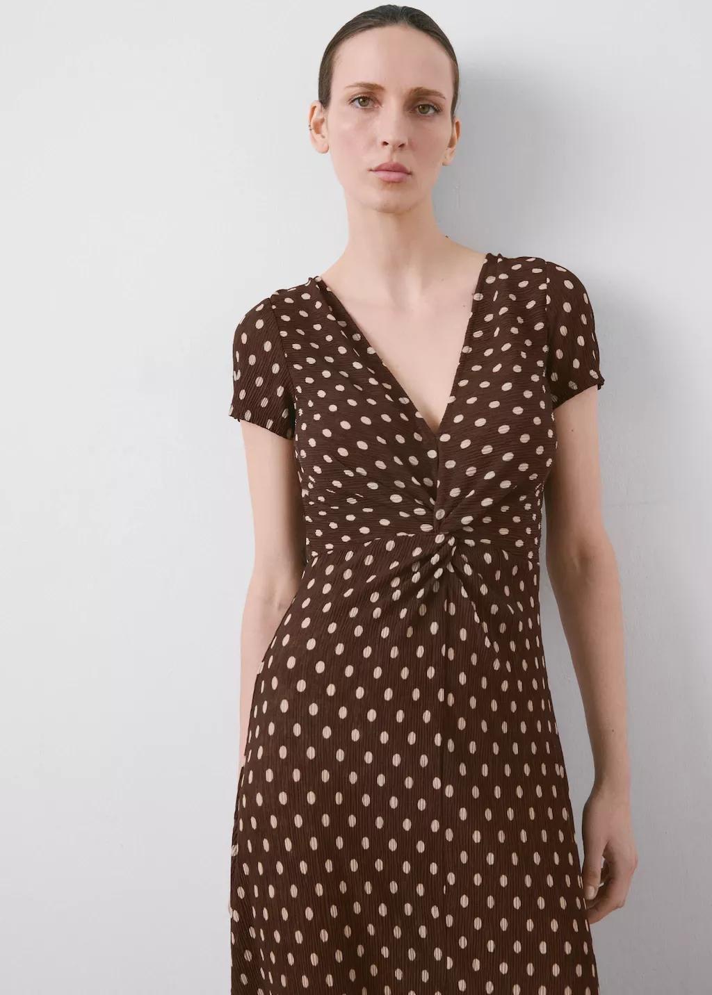 Brown Printed Midi-Dress, Brown, large image number 3