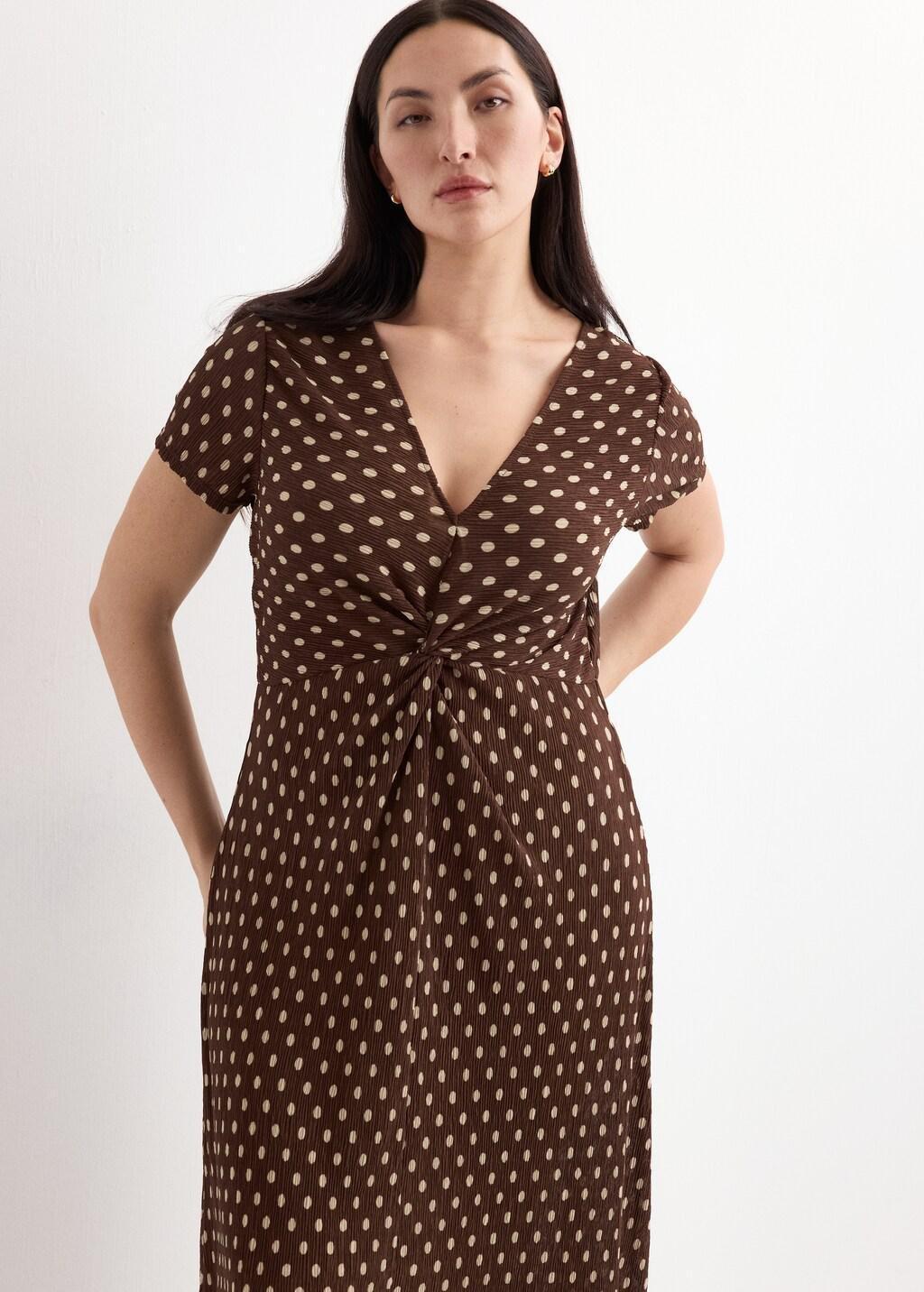 Brown Printed Midi-Dress, Brown, large image number 6