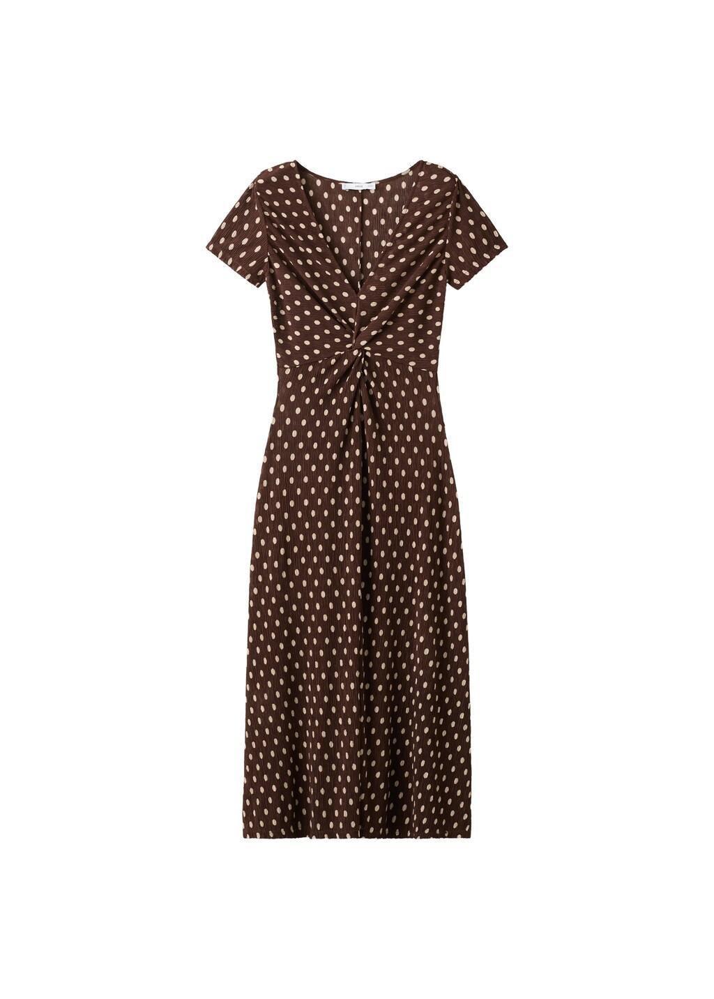 Brown Printed Midi-Dress, Brown, large image number 7