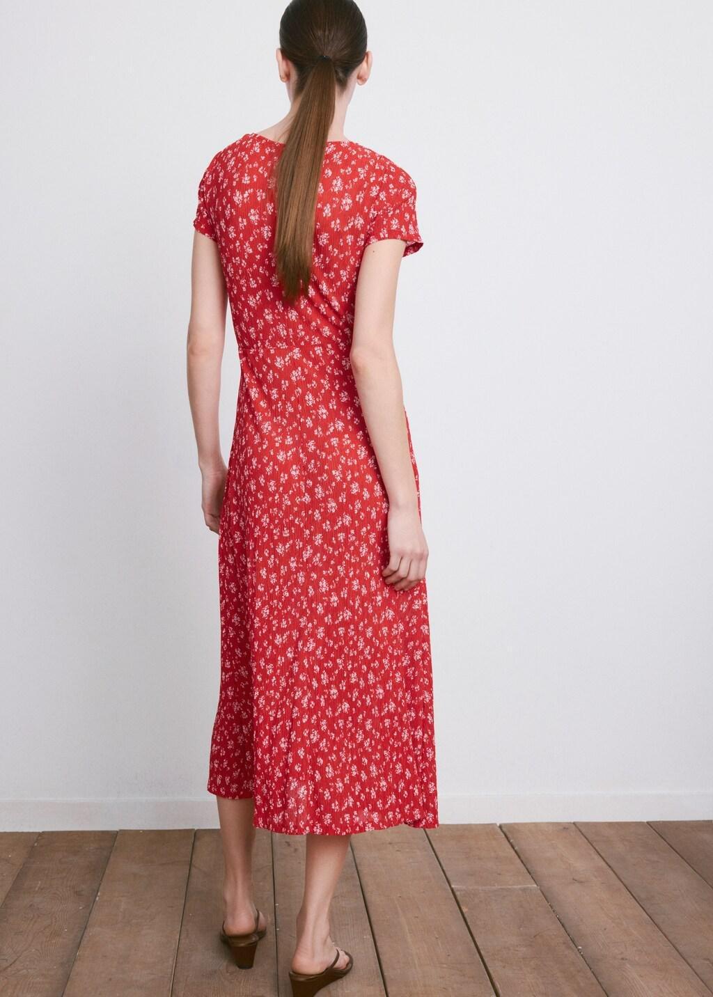 Red Printed Midi-Dress, Red, large image number 2