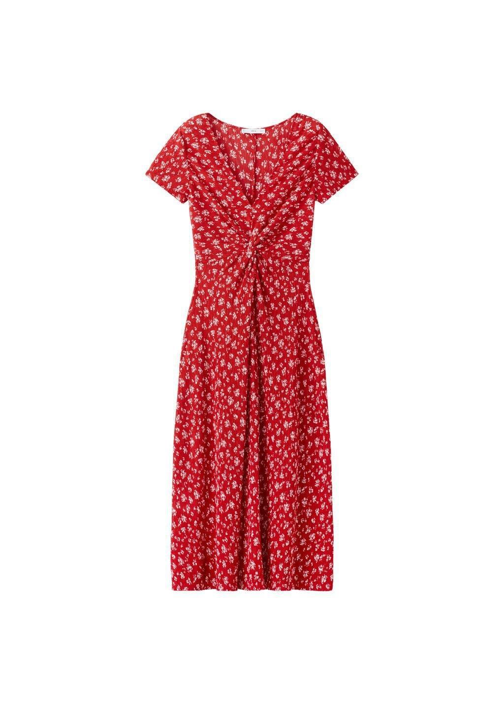 Red Printed Midi-Dress, Red, large image number 6