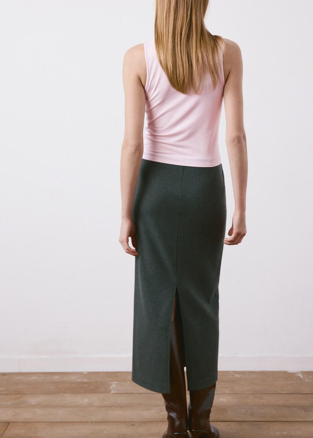 Pink Fitted Top With A Mock Neck, Light-Pastel Pink, large image number 2