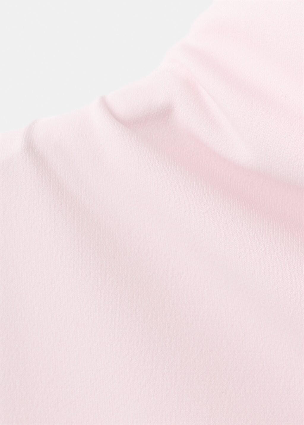 Pink Fitted Top With A Mock Neck, Light-Pastel Pink, large image number 5