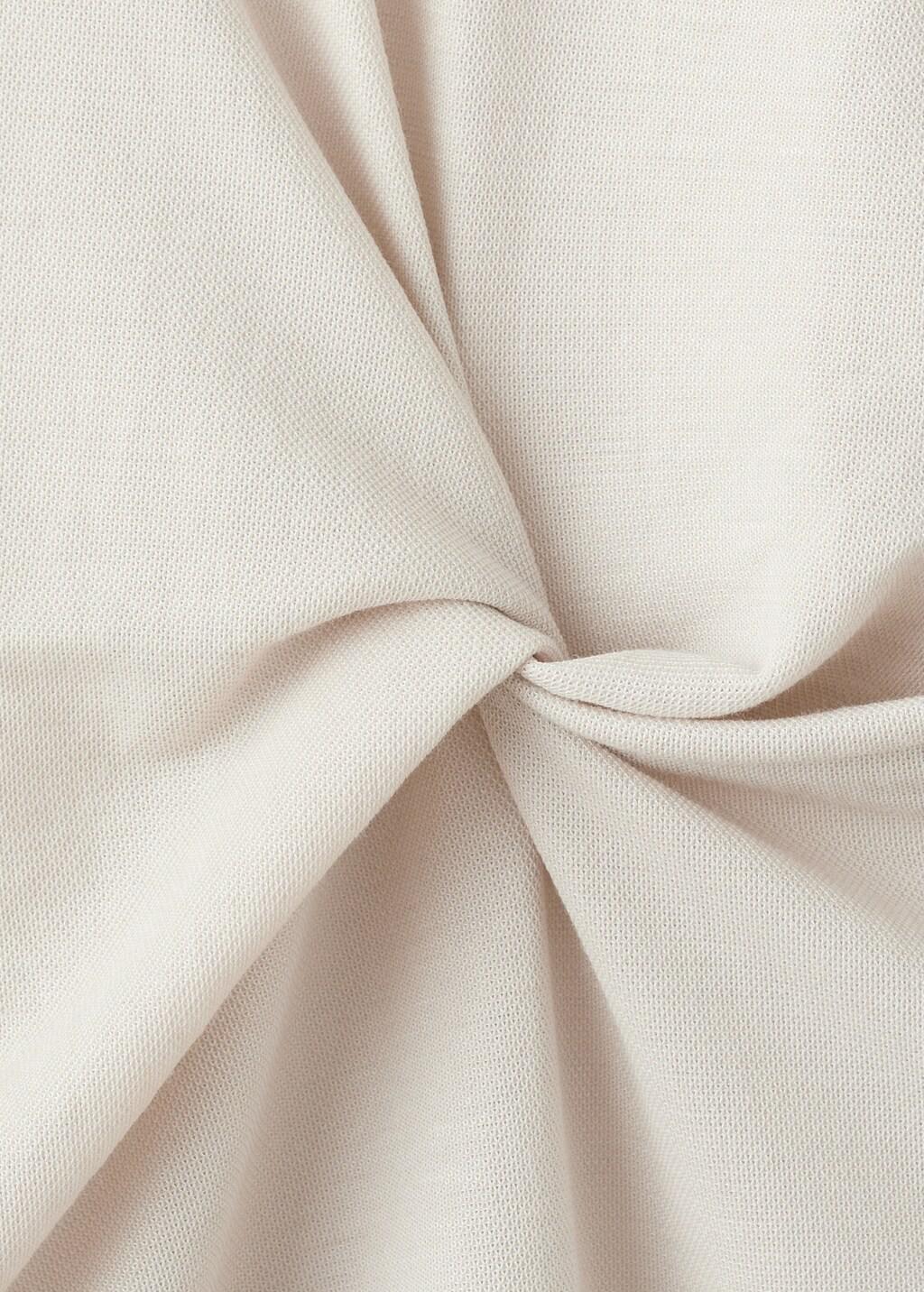 Beige Side Gathered Details Dress, Light Beige, large image number 5